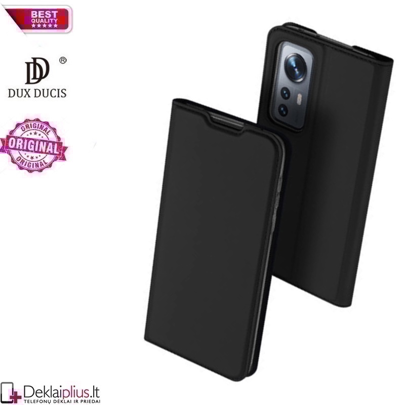 Dux Ducis dirbtinės odos viršelis - juodas (Xiaomi 12/12X) Dux Ducis dirbtinės odos viršelis - juodas (Xiaomi 12/12X)